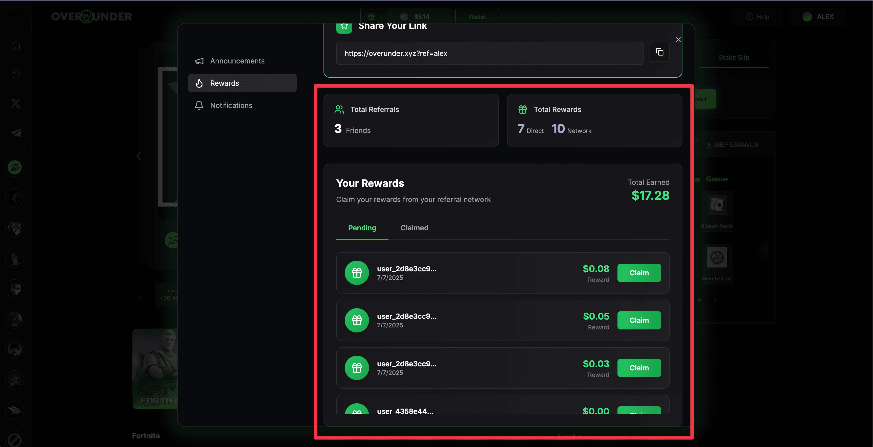 Step 4: Claim Rewards