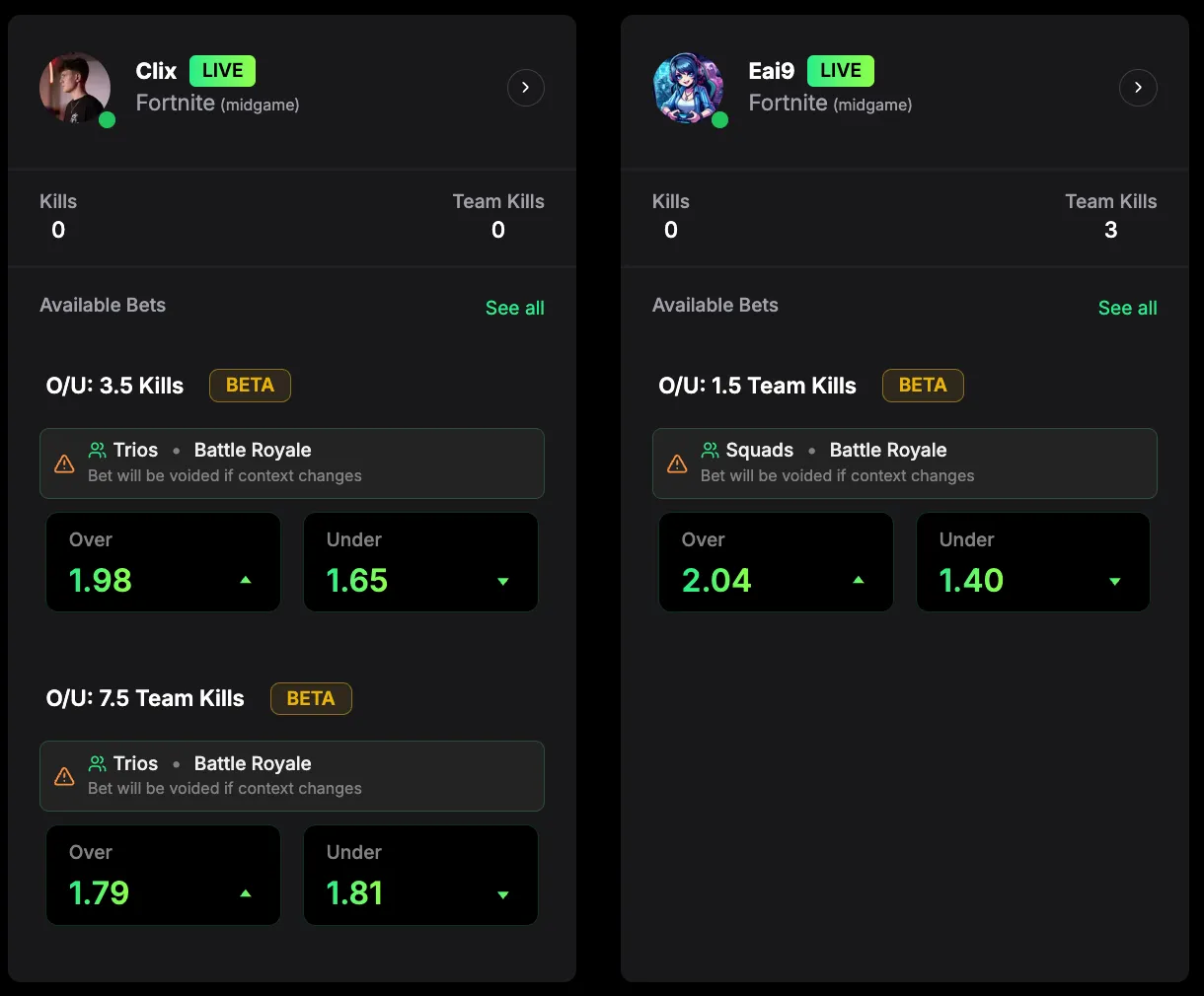 Fortnite Matches