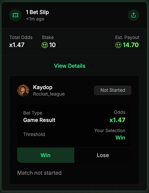 Rocket League Betslip