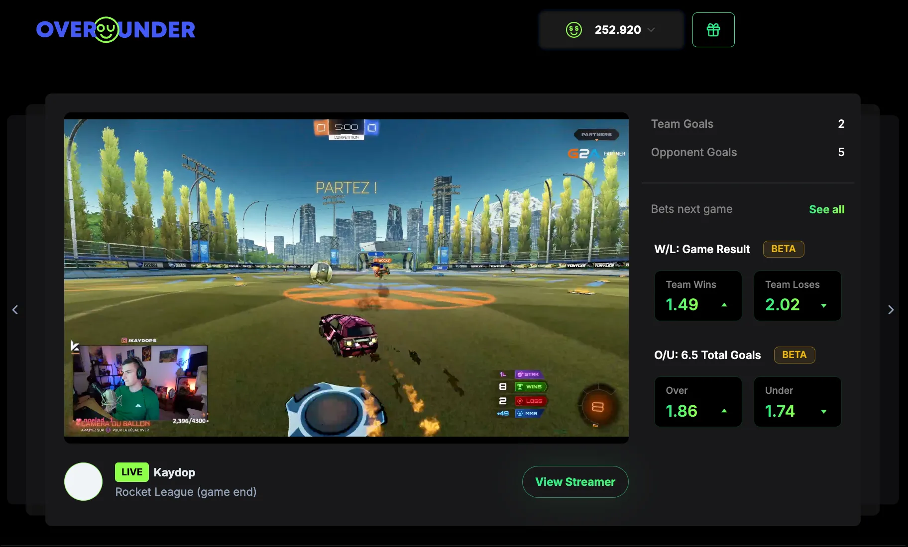 Rocket League on OverUnder