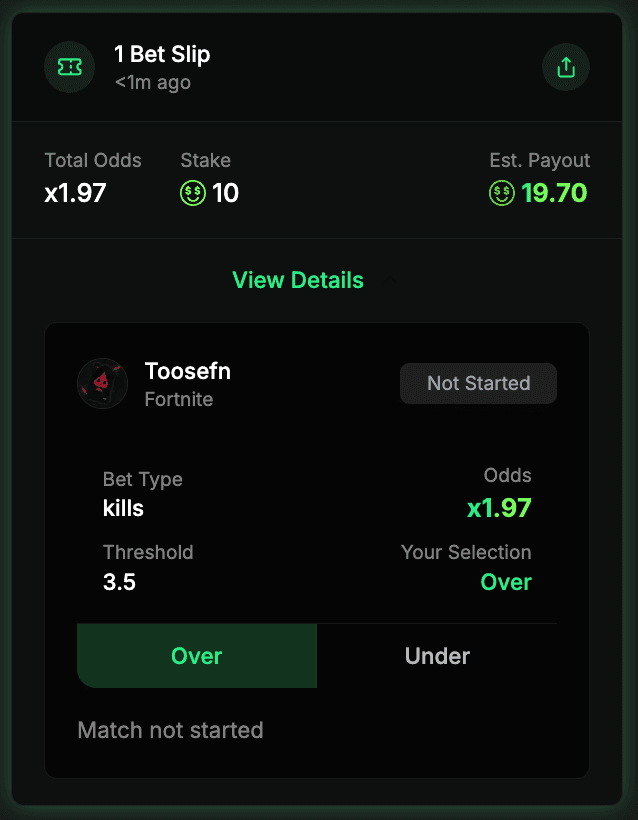 Placing Fortnite Bets